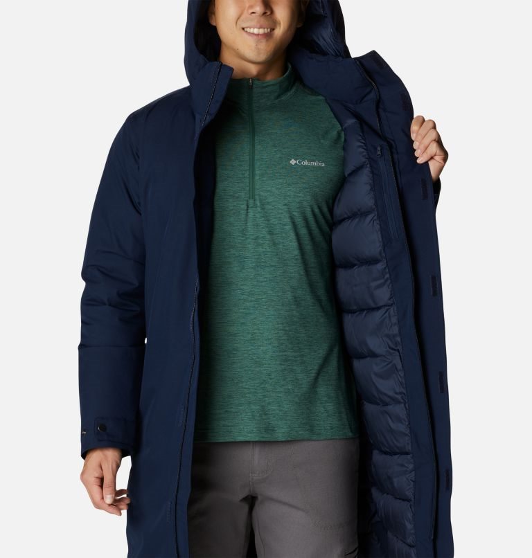 Men's Columbia Blizzard Fighter Long Jackets Navy | CA-I4103