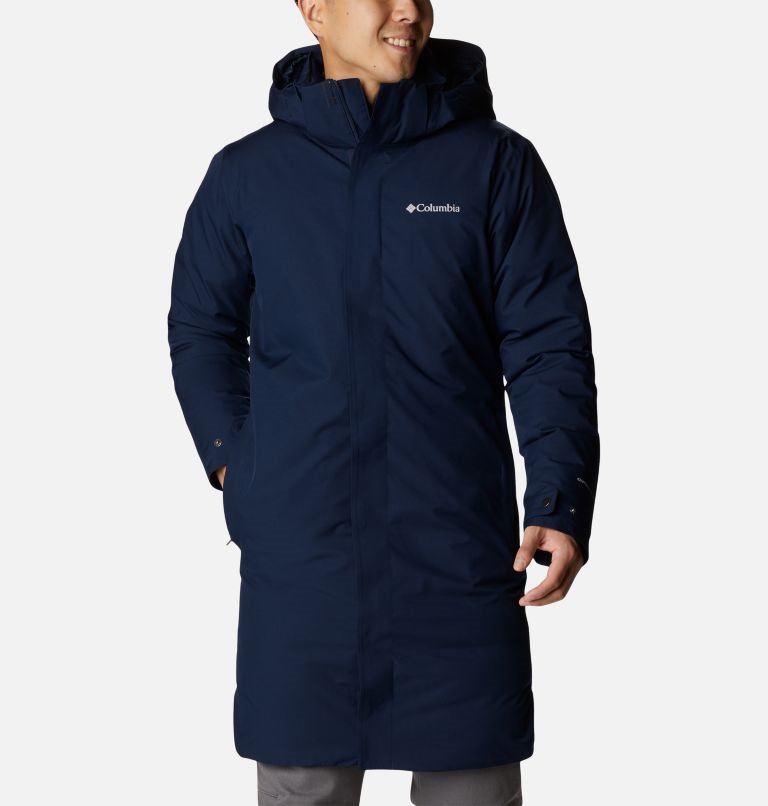 Men\'s Columbia Blizzard Fighter Long Jackets Navy | CA-I4103