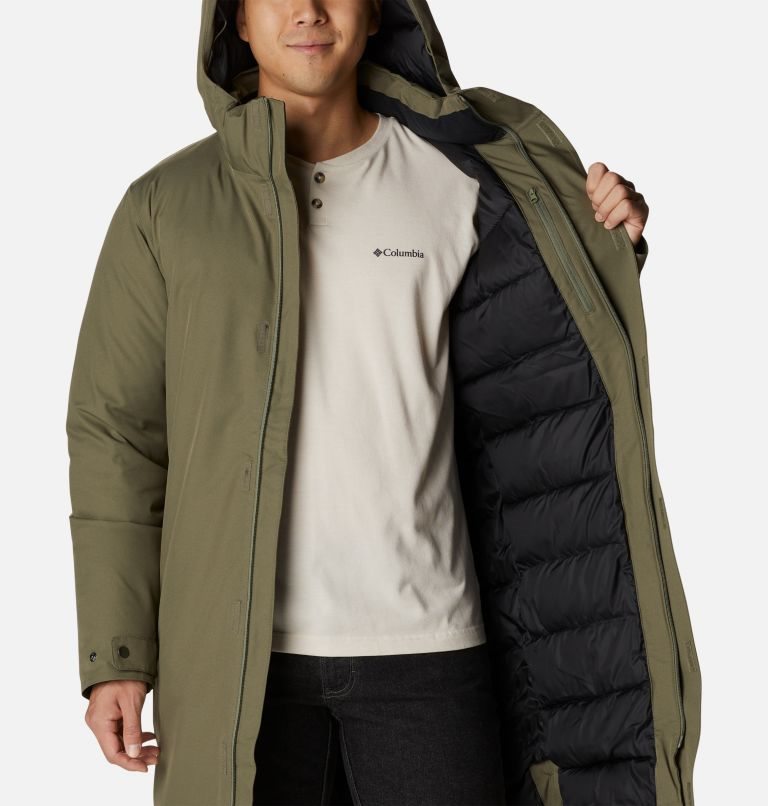 Men's Columbia Blizzard Fighter Long Jackets Olive | CA-U1A4L