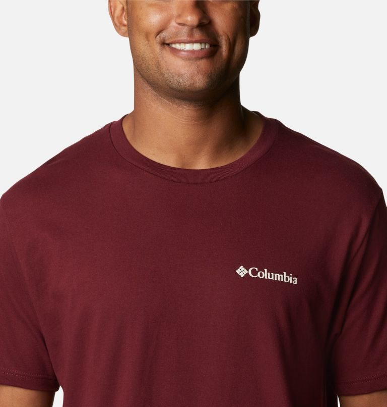 Men's Columbia Bound Graphic T Shirts Burgundy | CA-Z8503