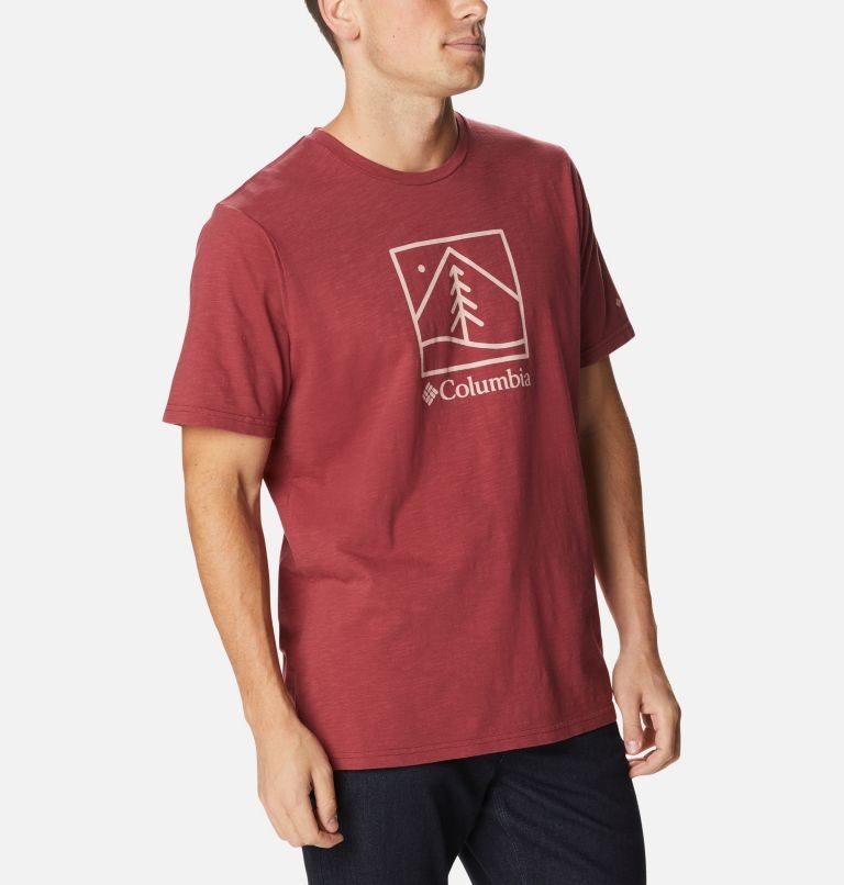 Men's Columbia Break It Down T Shirts Red | CA-G8L43