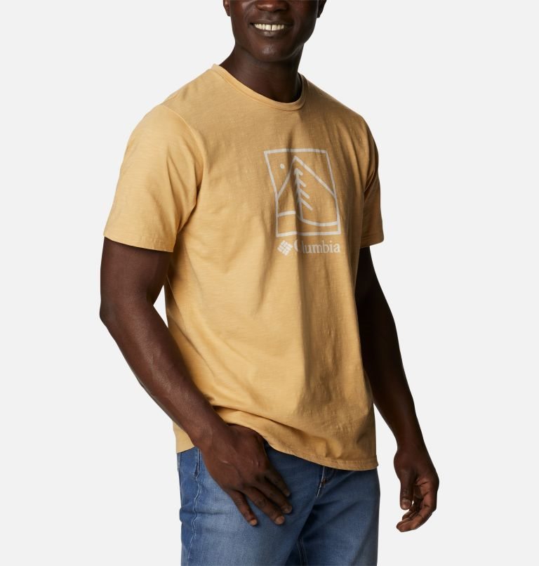 Men's Columbia Break It Down T Shirts Yellow | CA-G341C