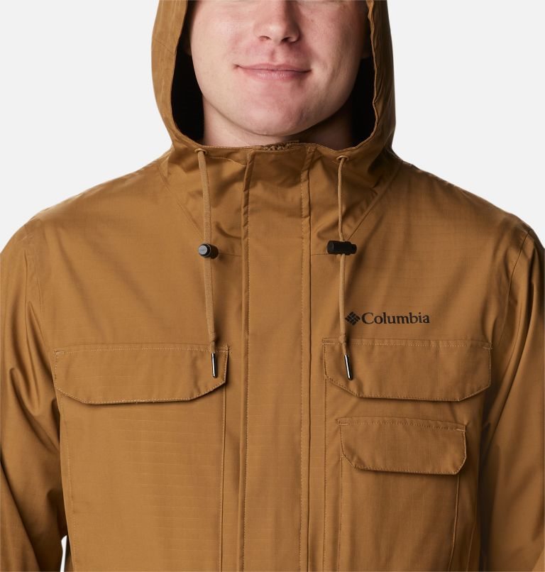 Men's Columbia Buckhollow Rain Jackets Brown | CA-U36AC