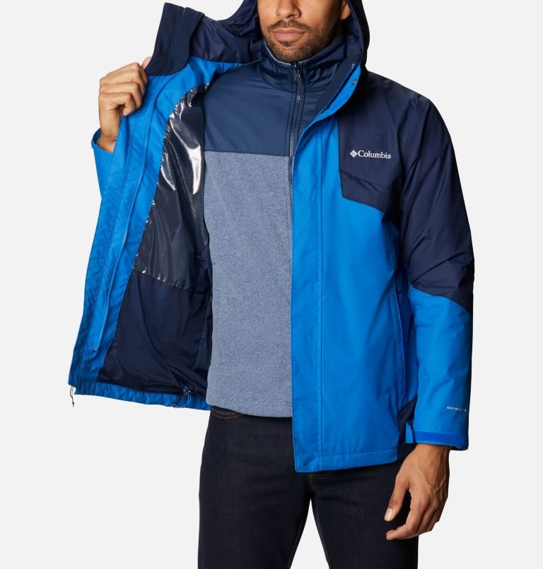 Men's Columbia Bugaboo II Interchange Fleece Jackets Blue | CA-Y8013