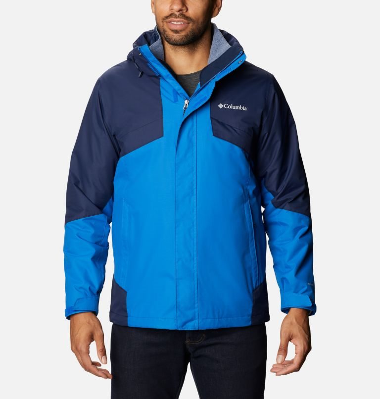 Men\'s Columbia Bugaboo II Interchange Fleece Jackets Blue | CA-Y8013