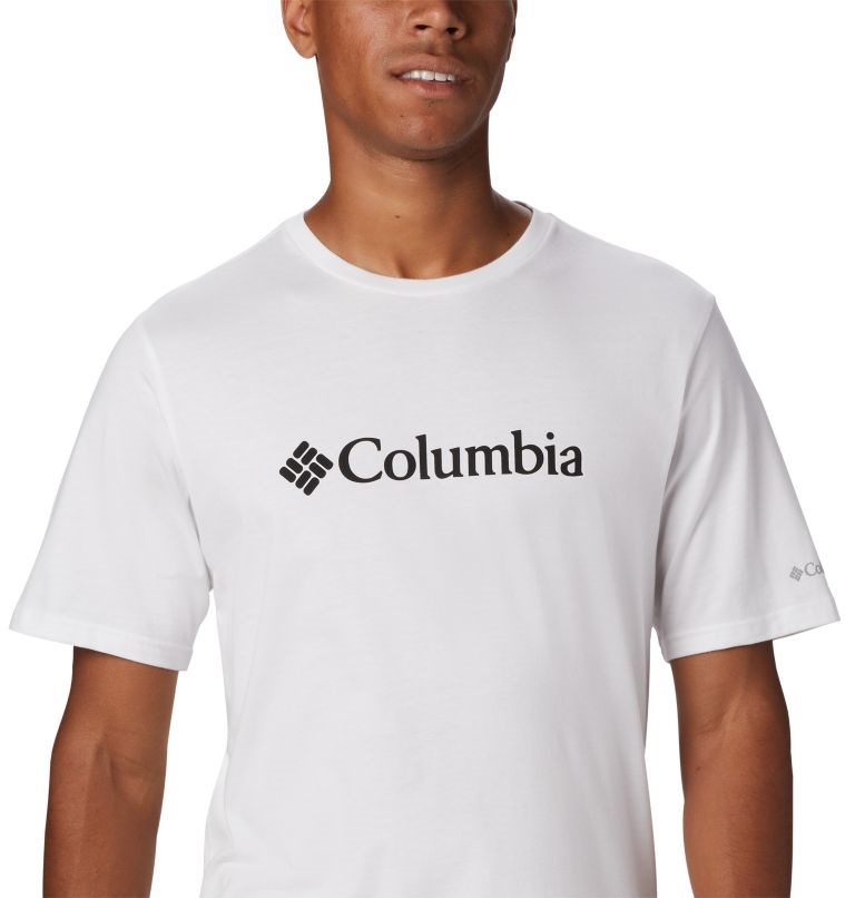 Men's Columbia CSC Basic Logo Short Sleeve T Shirts White | CA-I6135