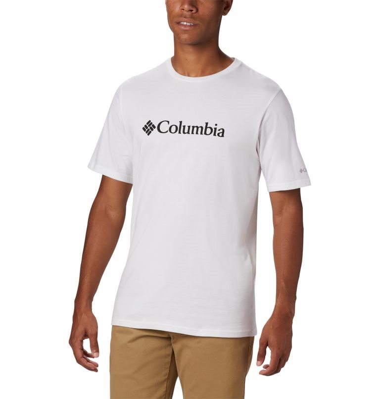 Men\'s Columbia CSC Basic Logo Short Sleeve T Shirts White | CA-I6135