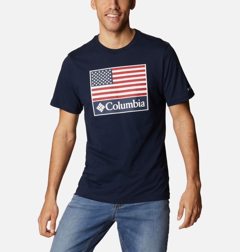 Men\'s Columbia CSC Country Logo T Shirts Navy | CA-CC468