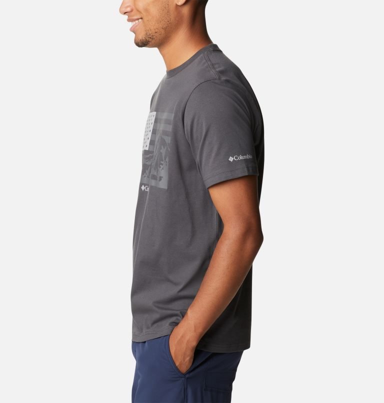 Men's Columbia CSC Country Logo T Shirts Grey | CA-W4856