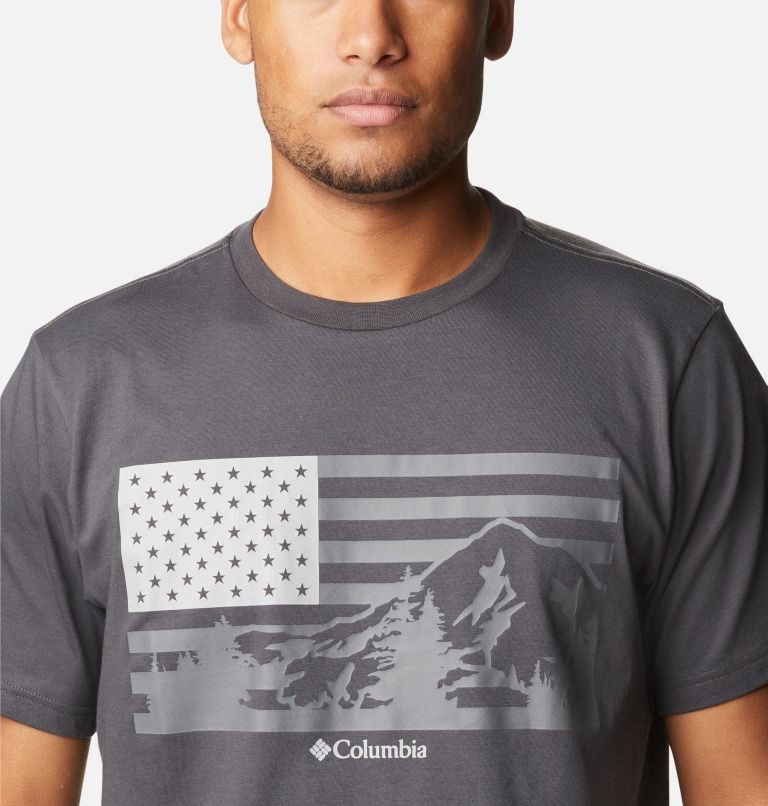 Men's Columbia CSC Country Logo T Shirts Grey | CA-W4856
