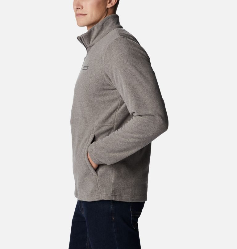 Men's Columbia Castle Dale Full Zip Fleece Jackets Grey | CA-C4L10
