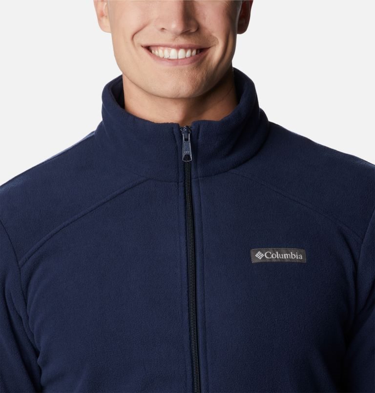 Men's Columbia Castle Dale Full Zip Fleece Jackets Navy | CA-J5860