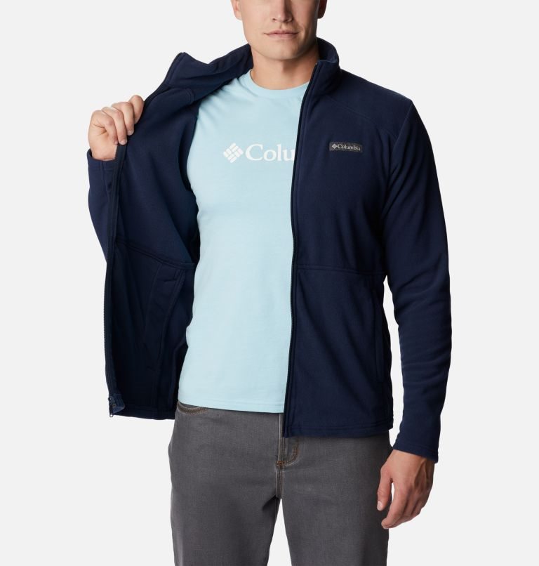 Men's Columbia Castle Dale Full Zip Fleece Jackets Navy | CA-J5860