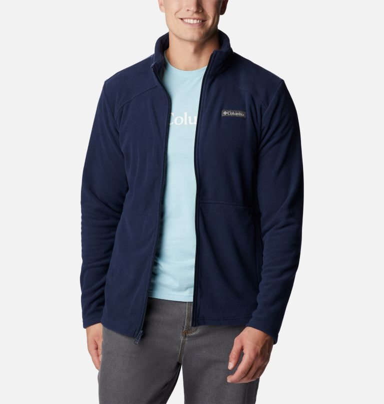 Men's Columbia Castle Dale Full Zip Fleece Jackets Navy | CA-J5860