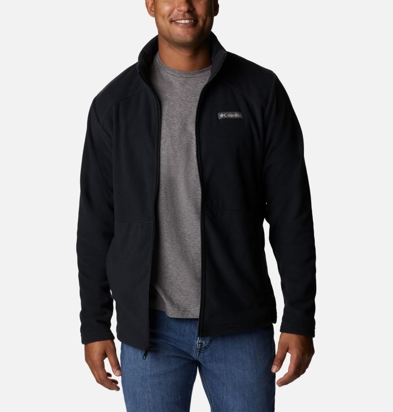 Men's Columbia Castle Dale Full Zip Fleece Jackets Black | CA-P4068