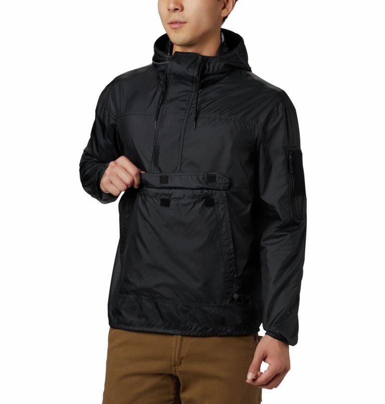 Men's Columbia Challenger Windbreaker Jackets Black | CA-DC34A