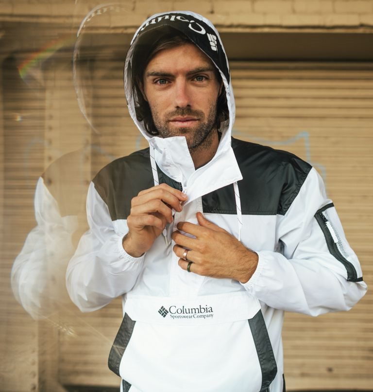 Men's Columbia Challenger Windbreaker Jackets White / Black | CA-X8504