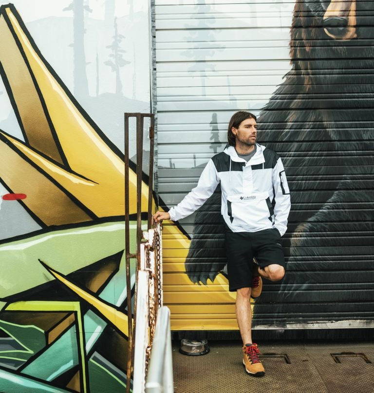 Men's Columbia Challenger Windbreaker Jackets White / Black | CA-X8504
