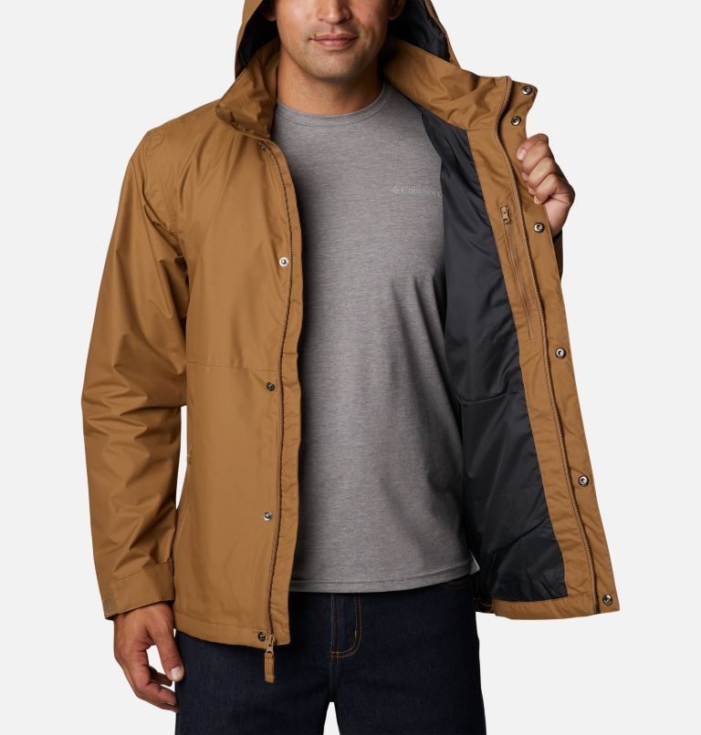 Men's Columbia Cloud Crest Rain Jackets Brown | CA-J8A05