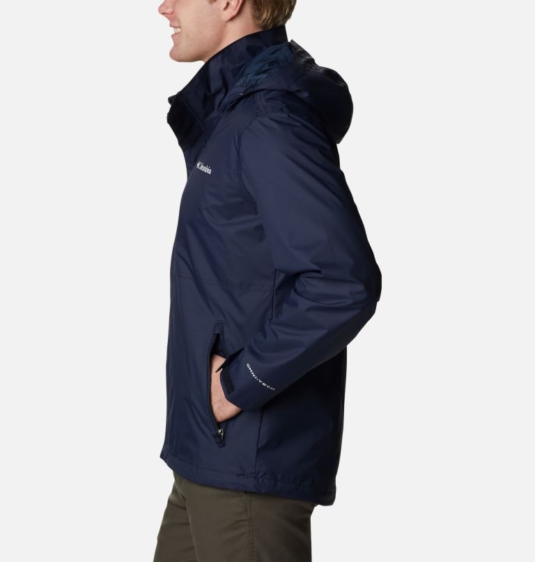 Men's Columbia Cloud Crest Rain Jackets Navy | CA-QCL46