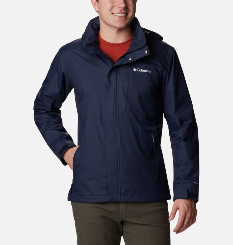 Men\'s Columbia Cloud Crest Rain Jackets Navy | CA-QCL46