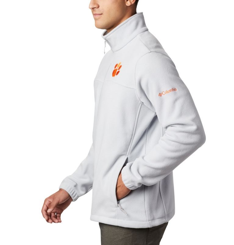 Men's Columbia Collegiate Flanker III - Clemson Fleece Jackets White | CA-ACL54