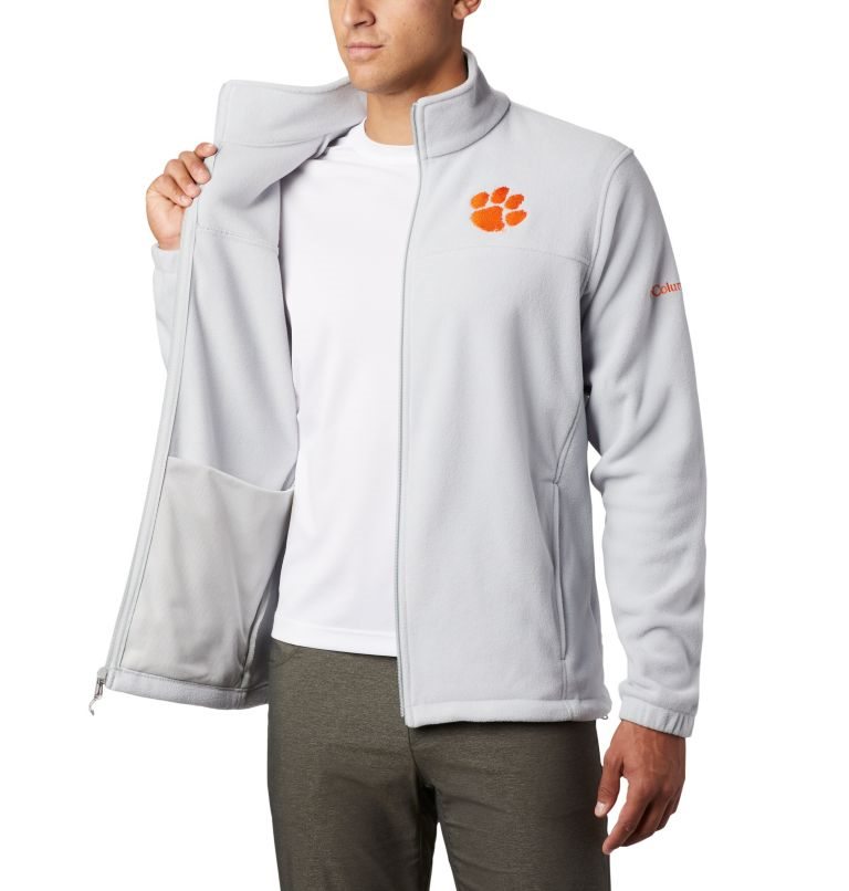 Men's Columbia Collegiate Flanker III - Clemson Fleece Jackets White | CA-ACL54