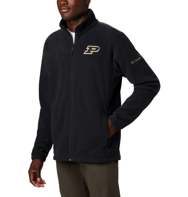Men's Columbia Collegiate Flanker III - Purdue Fleece Jackets Black | CA-I6C1A