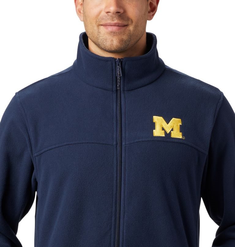 Men's Columbia Collegiate Flanker III - Michigan Fleece Jackets Navy | CA-L8654