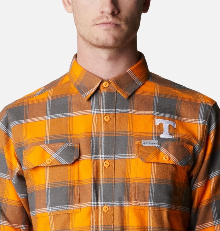 Men's Columbia Collegiate Flare Gun Flannel Long Sleeve - Tennessee Shirts Mango | CA-I51CL