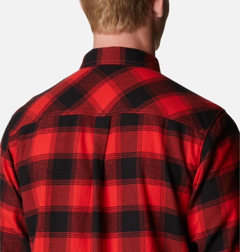Men's Columbia Collegiate Flare Gun Flannel Long Sleeve - Georgia Shirts Red | CA-L5C30