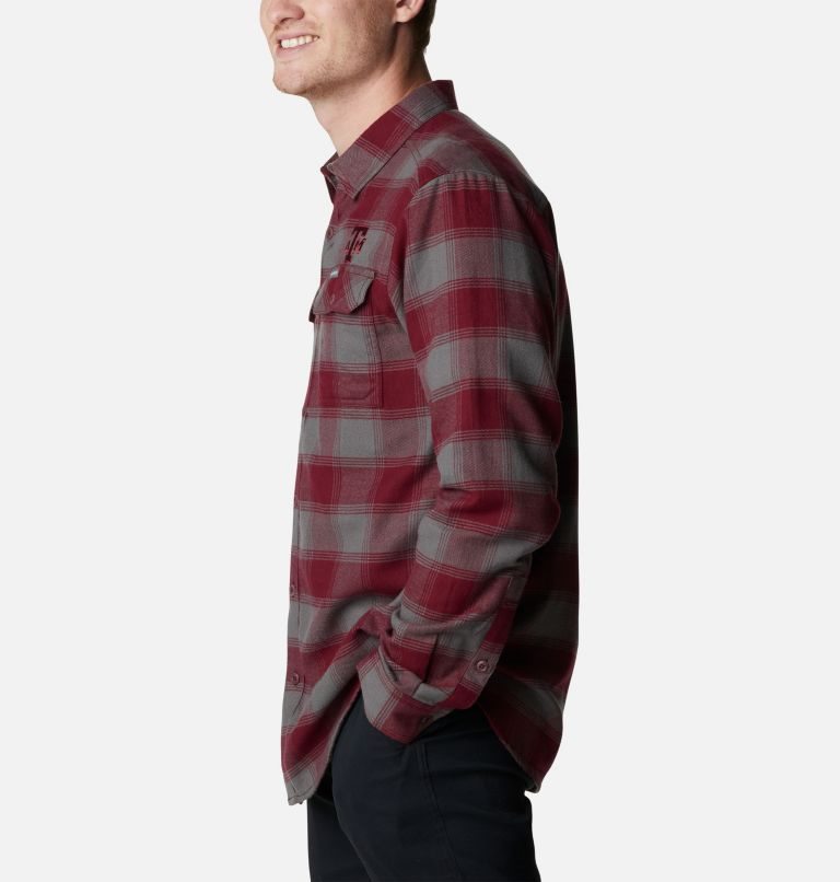 Men's Columbia Collegiate Flare Gun Flannel Long Sleeve - Texas A&M Shirts Red | CA-O364A