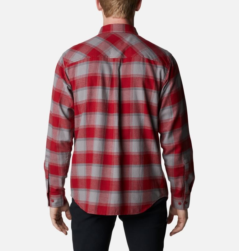 Men's Columbia Collegiate Flare Gun Flannel Long Sleeve - Washington State Shirts Red | CA-W06C4