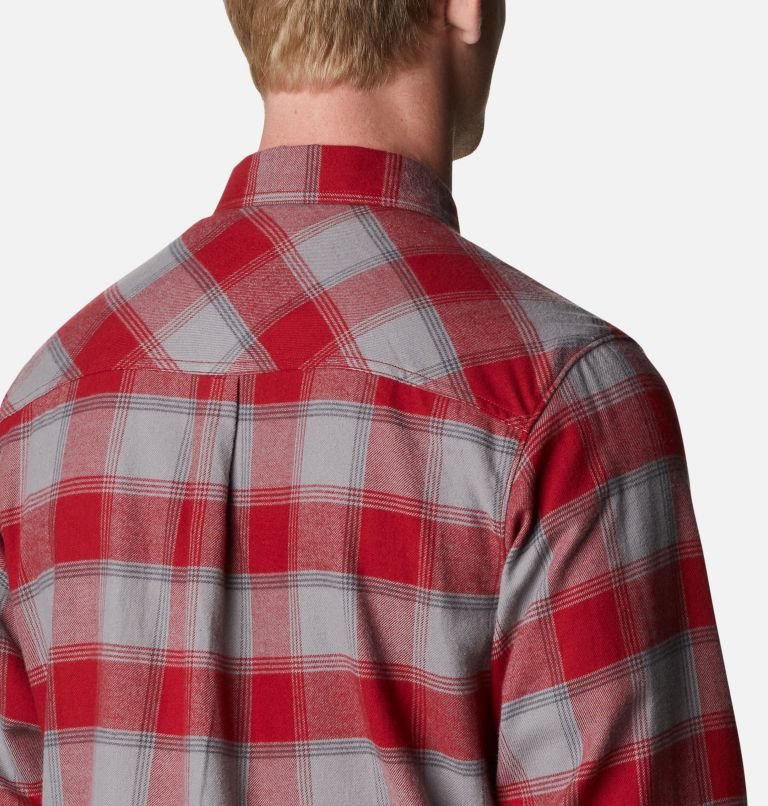 Men's Columbia Collegiate Flare Gun Flannel Long Sleeve - Washington State Shirts Red | CA-W06C4