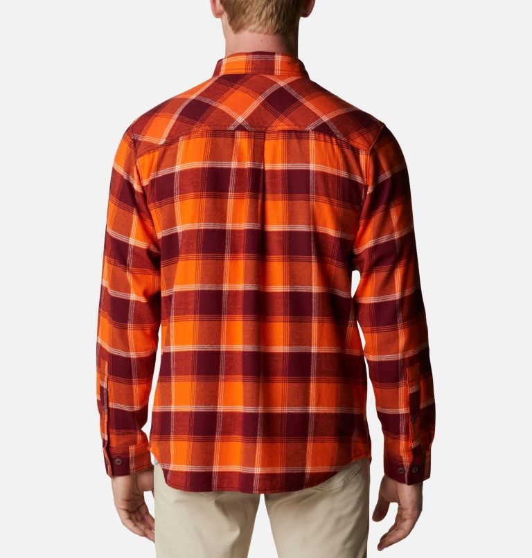 Men's Columbia Collegiate Flare Gun Flannel Long Sleeve - Virginia Tech Shirts Orange | CA-ZCLA6