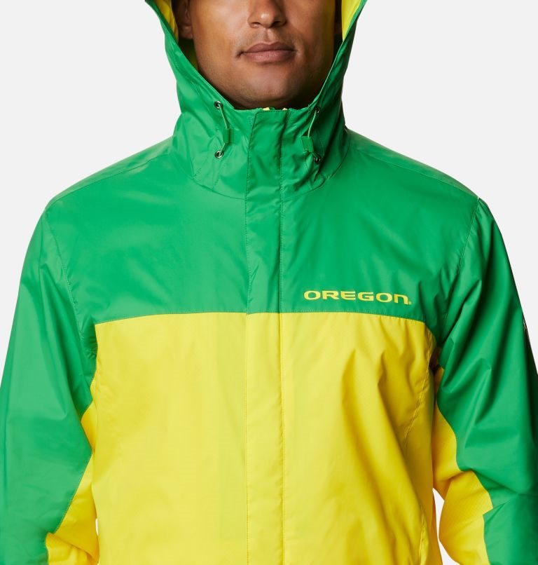 Men's Columbia Collegiate Glennaker Storm - Oregon Jackets Green / Yellow | CA-H6AL8