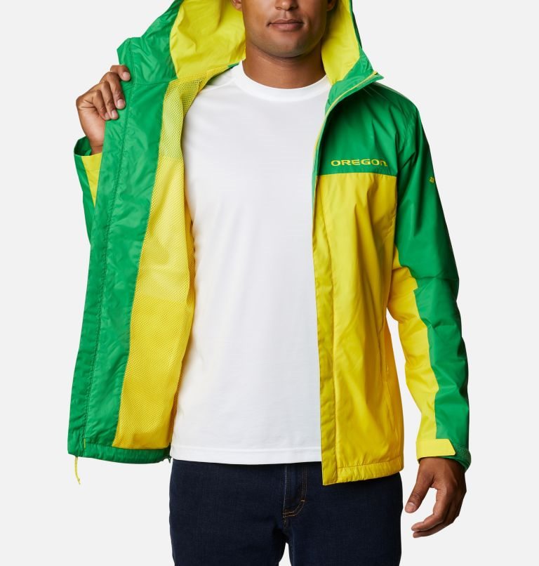 Men's Columbia Collegiate Glennaker Storm - Oregon Jackets Green / Yellow | CA-H6AL8