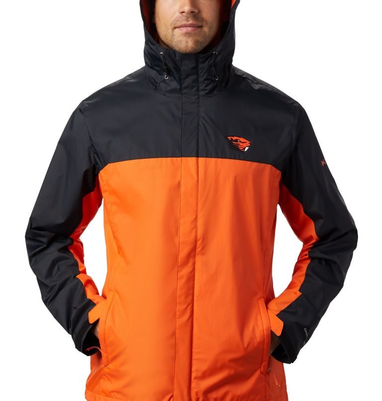 Men's Columbia Collegiate Glennaker Storm - Oregon State Jackets Black / Orange | CA-J861L