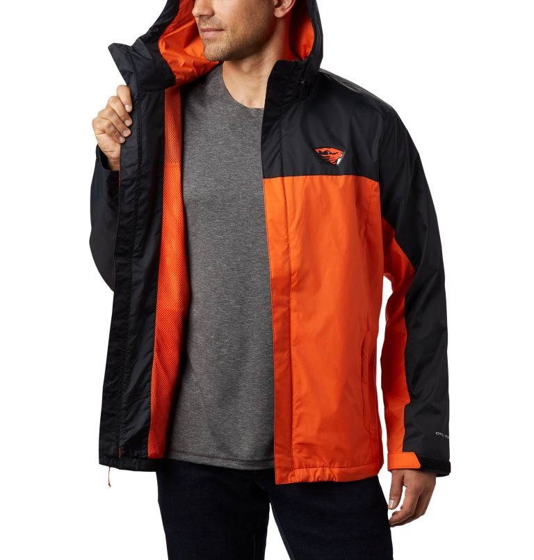 Men's Columbia Collegiate Glennaker Storm - Oregon State Jackets Black / Orange | CA-J861L