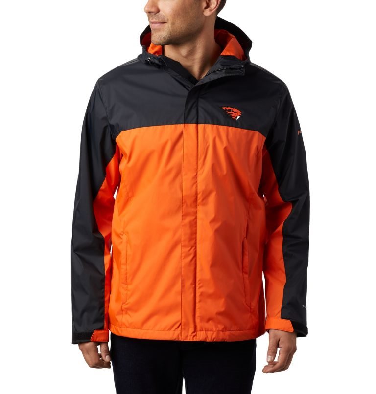 Men\'s Columbia Collegiate Glennaker Storm - Oregon State Jackets Black / Orange | CA-J861L