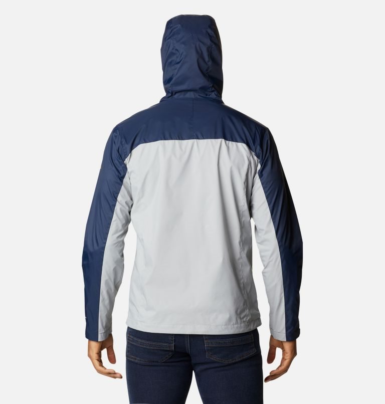 Men's Columbia Collegiate Glennaker Storm - Michigan Jackets Navy / Light Grey | CA-K6C58