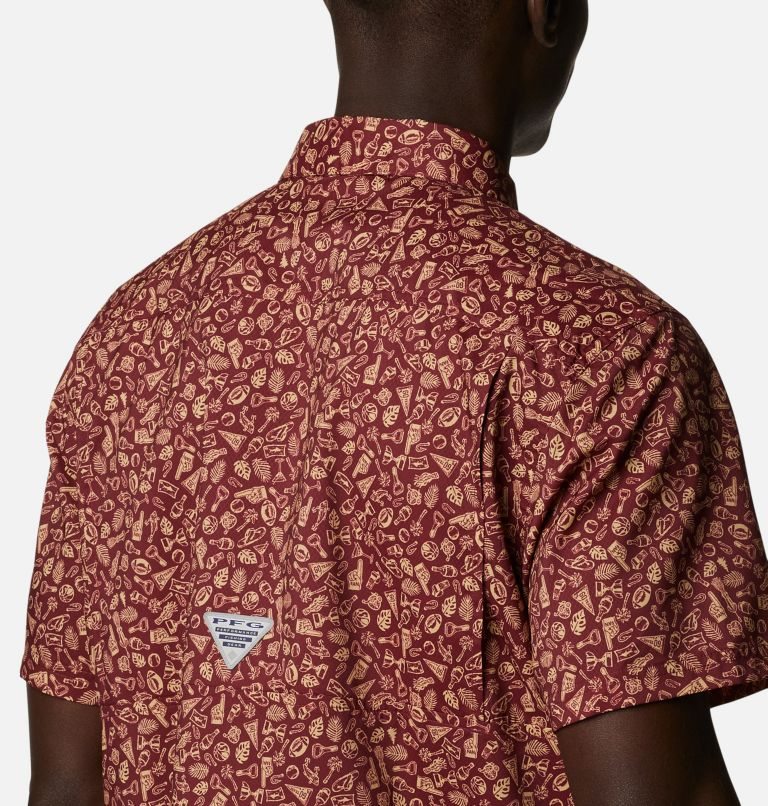 Men's Columbia Collegiate PFG Super Slack Tide - Florida State Shirts Red | CA-K6C3L