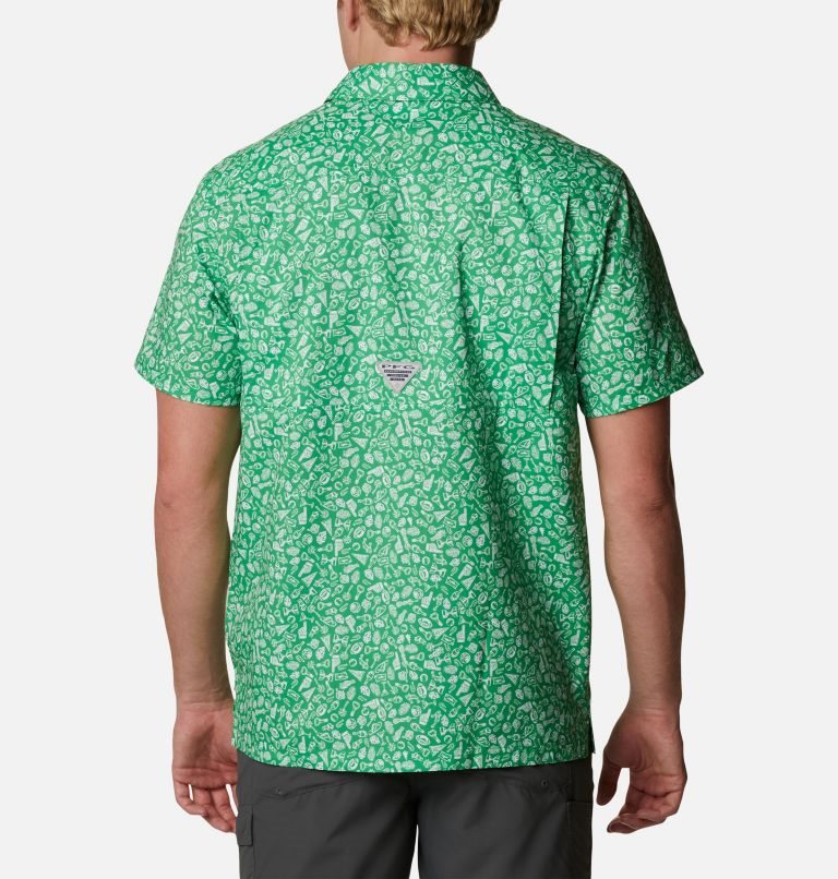 Men's Columbia Collegiate PFG Super Slack Tide - Oregon Shirts Green | CA-R6CL3