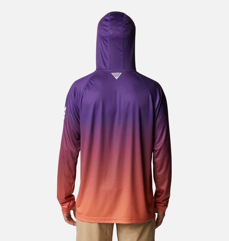Men's Columbia Collegiate PFG Super Terminal Tackle - Clemson Hoodie Purple | CA-A8306