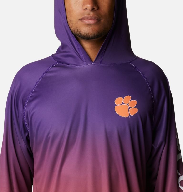 Men's Columbia Collegiate PFG Super Terminal Tackle - Clemson Hoodie Purple | CA-A8306