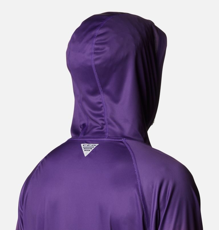 Men's Columbia Collegiate PFG Super Terminal Tackle - Clemson Hoodie Purple | CA-A8306