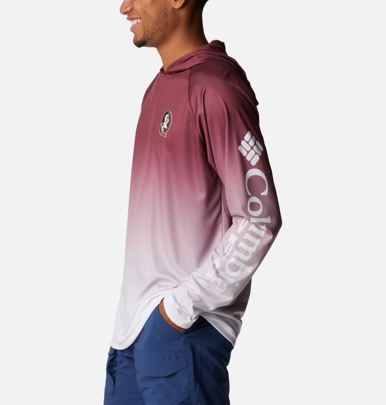 Men's Columbia Collegiate PFG Super Terminal Tackle - Florida State Hoodie Red / White | CA-M534L