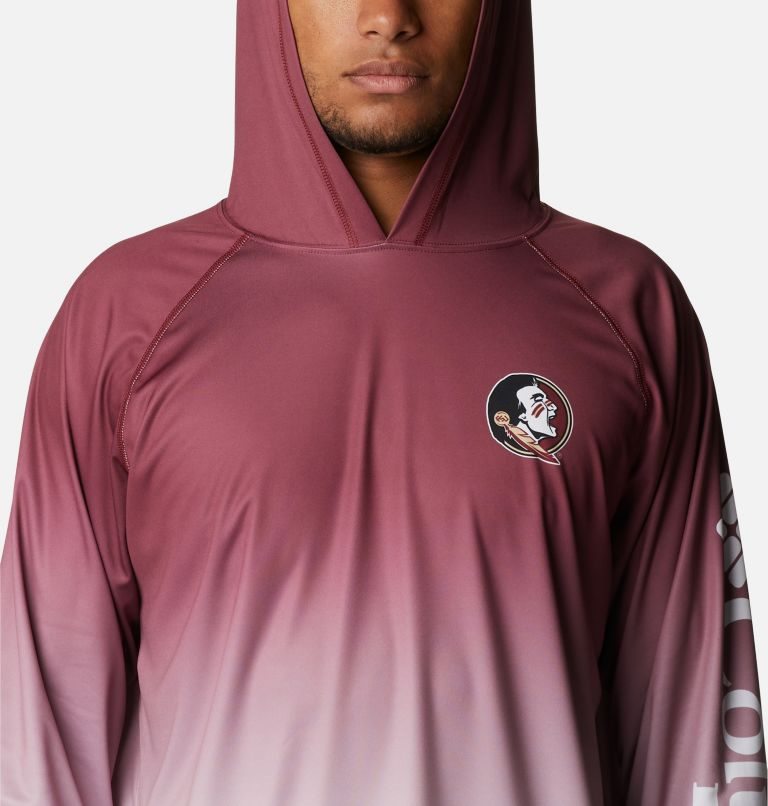 Men's Columbia Collegiate PFG Super Terminal Tackle - Florida State Hoodie Red / White | CA-M534L