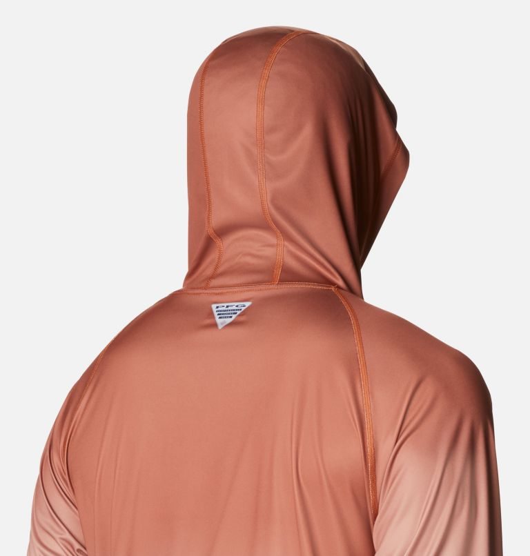 Men's Columbia Collegiate PFG Super Terminal Tackle - Texas Hoodie Brown | CA-R0534