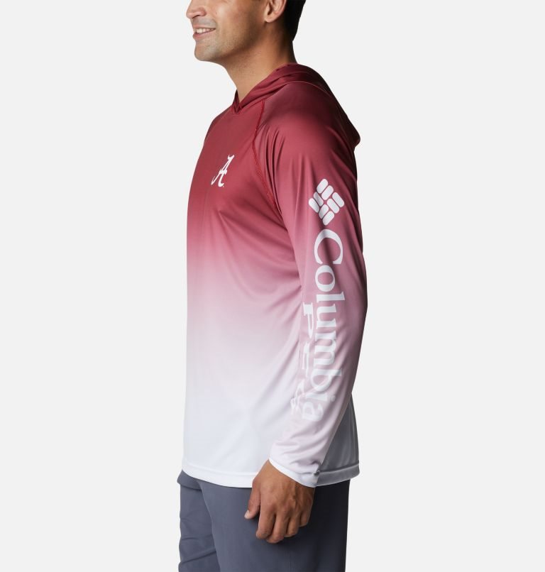 Men's Columbia Collegiate PFG Super Terminal Tackle - Alabama Hoodie Red / White | CA-ZA06C